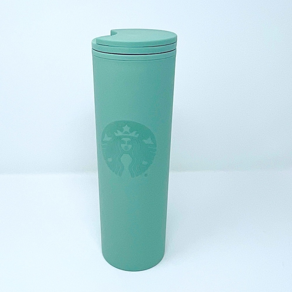 STARBUCKS 2021 Recycled Plastic Matte Teal Hot Tumbler Cup 16oz